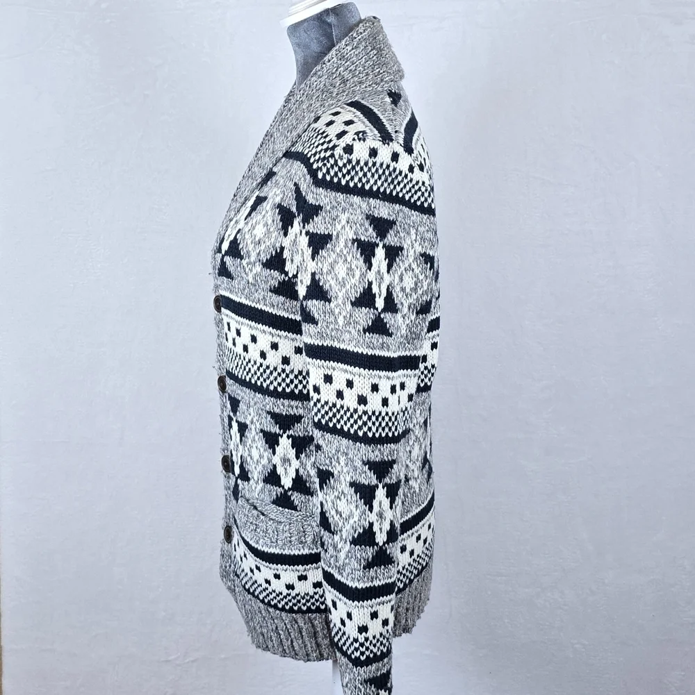 American Eagle Unisex Southwestern Shawl Collar Wool Blend Cardigan Sweater XS